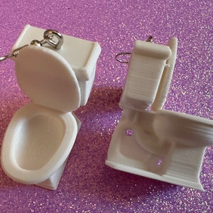 3D-Printed Toilet Earrings: Bathroom, Loo, Restroom, Water Closet, WC, Novelty, Plumber, Porcelain Throne, Poop, Best Gifts for Her/Him/Them