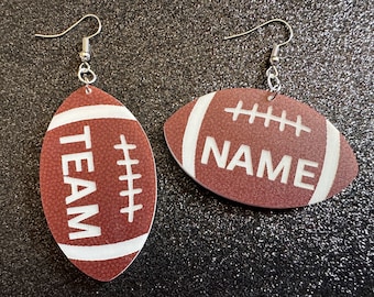 Custom Football Earrings: Laser Cut Acrylic Footballs, American Football, Sports, NFL, Team Position Number, Best Gifts for Her/Him/Them