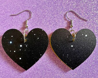 Night Sky Earrings: Laser Cut Acrylic Space Earrings, Astronomy, Stars, Planets, Astrology, NASA, Nebula, Magic, Best Gifts for Her/Him/Them