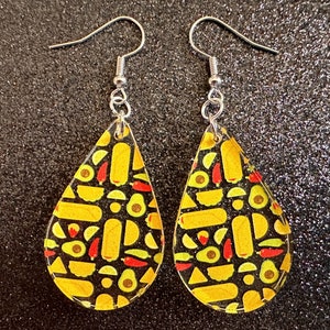 Mexican Food Earrings: Laser Cut Acrylic Tacos, Burritos, Guacamole, Avocado, Chips, Chili Pepper, Lime, Cuisine Best Gifts for Her/Him/Them
