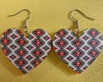 Aztec Design Earrings: Laser Cut Acrylic Earrings, Travel, Pattern, Culture, Cultural, Colorful, Design, Unique, Best Gifts for Her/Him/Them