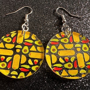 Mexican Food Earrings: Laser Cut Acrylic Tacos, Burritos, Guacamole, Avocado, Chips, Chili Pepper, Lime, Cuisine Best Gifts for Her/Him/Them