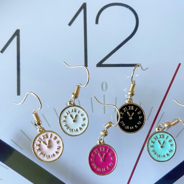 Clock Earrings Etsy