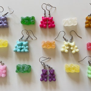 CLEARANCE - Gummy Bear Earrings: Gummies, Candy, Dessert, Candies, Sweets, Food Earrings, Best Gifts for Her/Him/Them