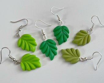 CLEARANCE - Leaf Earrings: Nature, Leaves, Green, Botany, Plants, Green Earrings, Best Gifts for Her/Him/Them