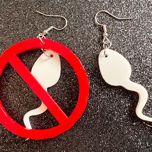 No Sperm Earrings: Laser Cut Acrylic Swimmers, Urology Jewelry, Urology Doctor, Vasectomy Earrings, Best Gifts for Her/Him/Them