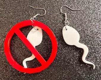 No Sperm Earrings: Laser Cut Acrylic Swimmers, Urology Jewelry, Urology Doctor, Vasectomy Earrings, Gifts for Her/Him/Them