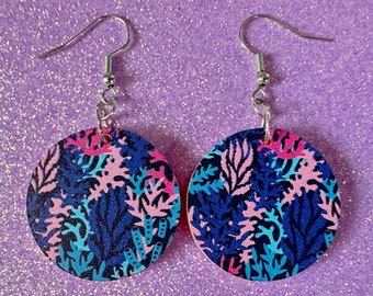 Faux Coral Earrings: Laser Cut Acrylic Coral Reef, Ocean, Diving, Tropical, Underwater, Aquarium, Marine, Best Gifts for Her/Him/Them