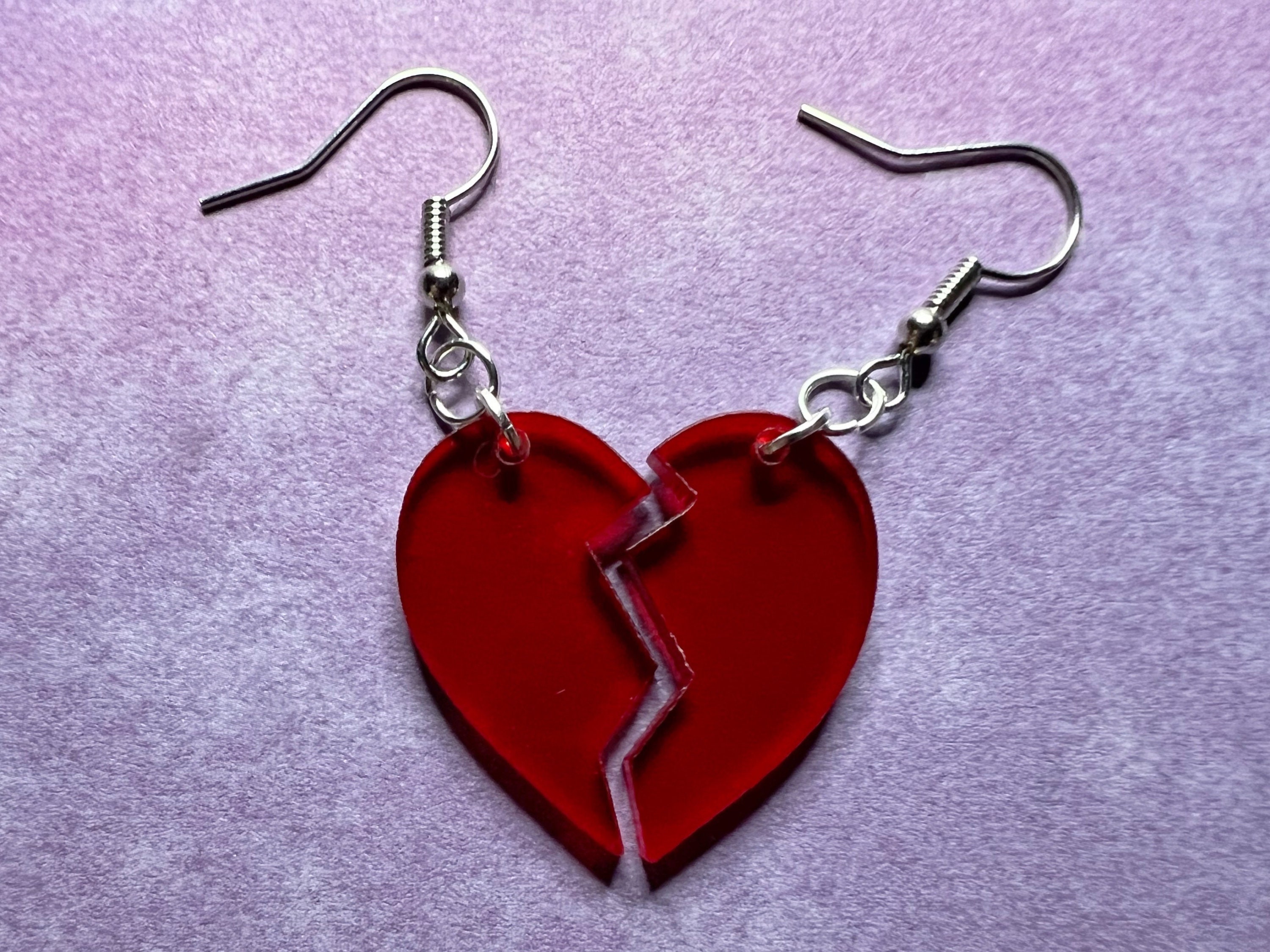 Broken Heart Earrings: Fitting Heart Halves, Love