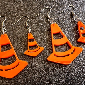 Traffic Cone Earrings: Laser Cut Acrylic Cones, Car, Driving School, Road Trip, Best Gifts for Her/Him/Them