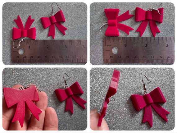 Red Bows: Laser Cut Acrylic Christmas Bows, Presents, Gifts, Xmas, X-mas, Birthday, Special, Best Gifts for Her/Him/Them