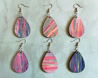 Rainbow Eucalyptus Tree Earrings: Hawaiian Tree, Nature, Rainbows, Unique Gifts for Her/Him/Them