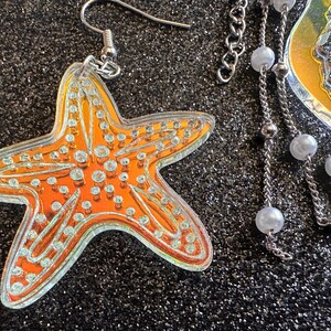 Ocean Creature Earrings: Laser Cut Acrylic Octopuses, Sea Urchins, Horses, Fish, Sea Dragons, Starfishes, Jellyfish, Gifts for Her/Him/Them image 6