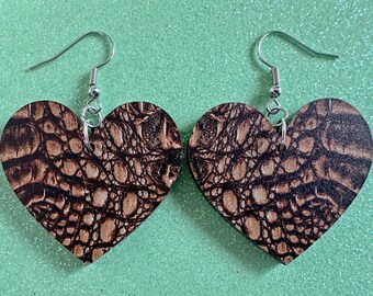 Faux Crocodile Skin Earrings: Laser Cut Acrylic Alligators, Reptile, Animals, Scales, Animal Print, Crocodiles, Best Gifts for Her/Him/Them