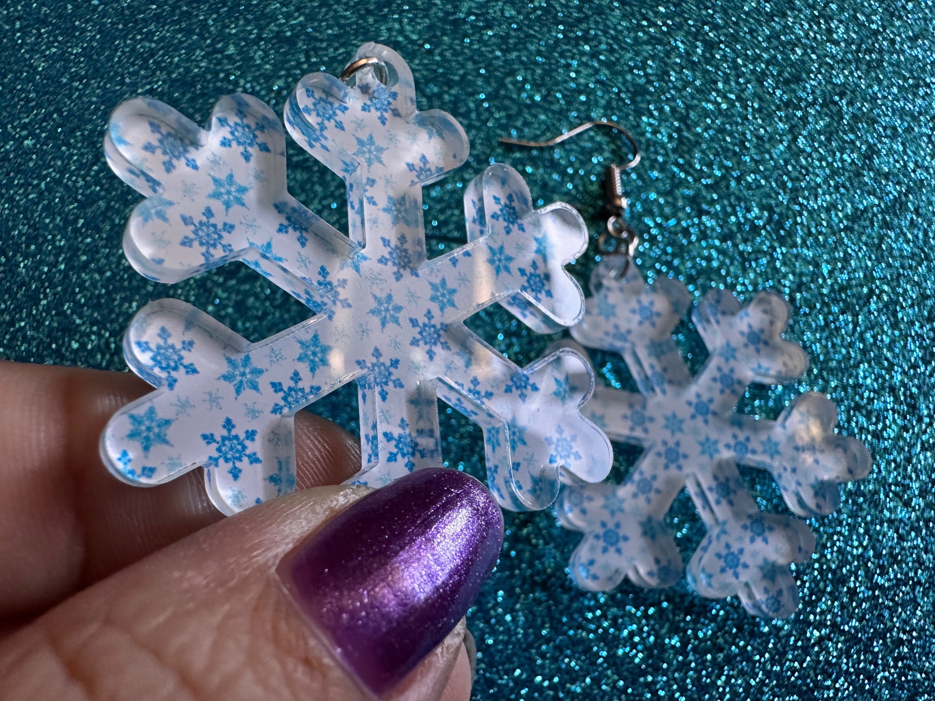 Snowflake Earrings: Laser Cut Acrylic Snowflakes, White Christmas, Sto –  Everything Is Earrings