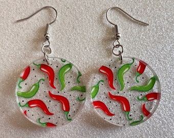 Chilli Pepper Earrings: Laser Cut Acrylic Peppers, Vegetables, Veggies, Gardening, Spicy, Food Earrings, Green, Best Gifts for Her/Him/Them