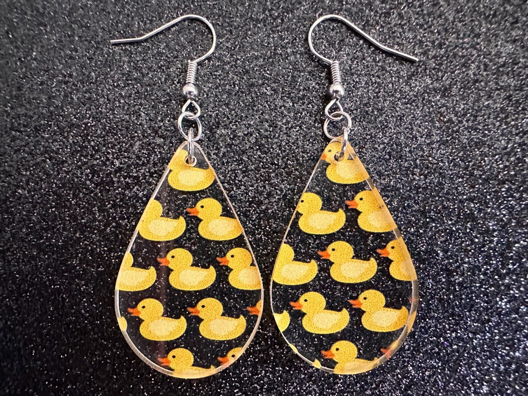 Ducky Earrings Laser Cut Acrylic Ducks, Duckies, rubber Duck Earrings