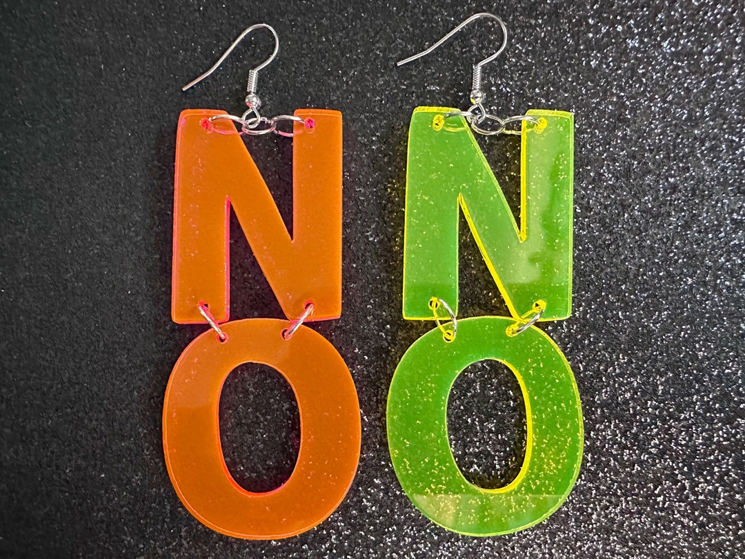 No Earrings Laser Cut Words Gag Gift BFFS Best Friend Etsy