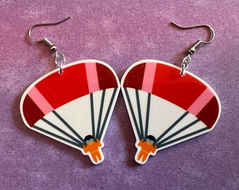 CLEARANCE - Parachute Earrings: Parachuter, Parasailing, Skydiving, Paragliding, Best Gifts for Her/Him/Them