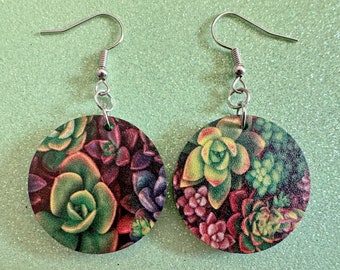 Succulent Earrings: Laser Cut Acrylic Succulents, Cacti, House Plants, Greenhouse, Botany, Green Earrings, Best Gifts for Her/Him/Them