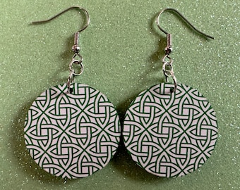 Celtic Knot Earrings: Laser Cut Acrylic Celtic Knots, Irish, Ireland, Green, Pagan, Paganism, Triquetra, Best Gifts for Her/Him/Them