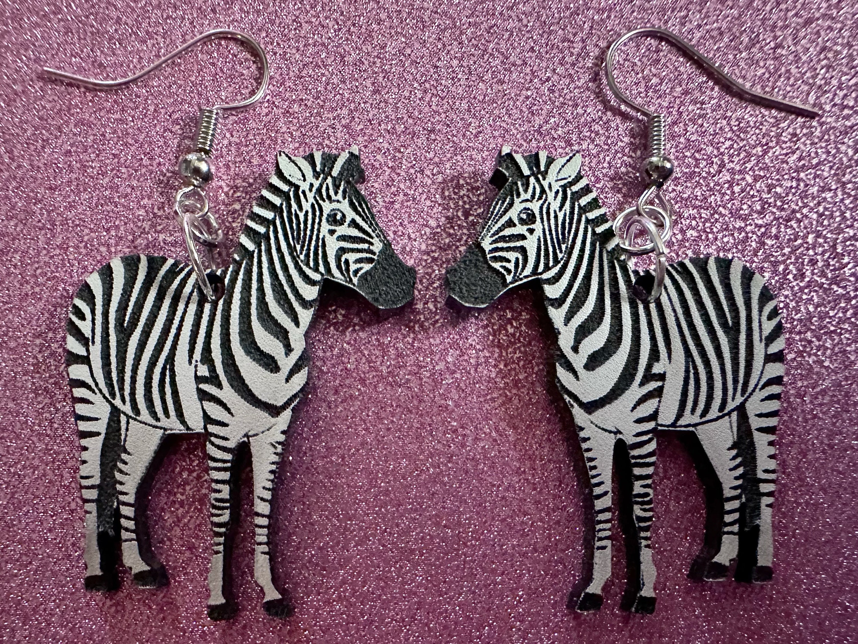 Zebra Earrings: Laser Cut Acrylic Zebras, Safari, Zebras, African ...