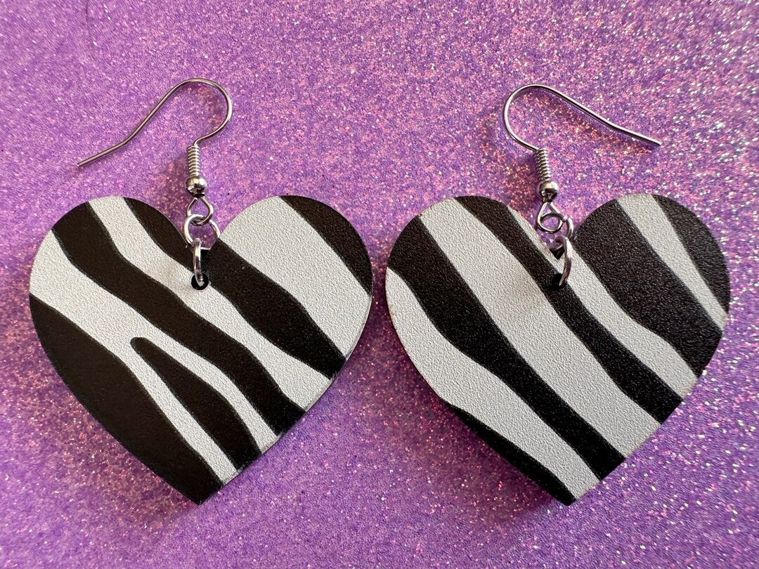 Zebra Printearrings: Laser Cut Acrylic Animal Print, Safari, Zebras ...
