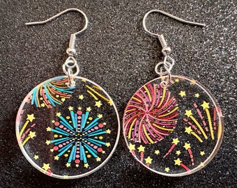 Firework Earrings: Laser Cut Acrylic Earrings, Celebrate, New Year's Eve, July Fourth, NYE, Party, Festive, Best Gifts for Her/Him/Them