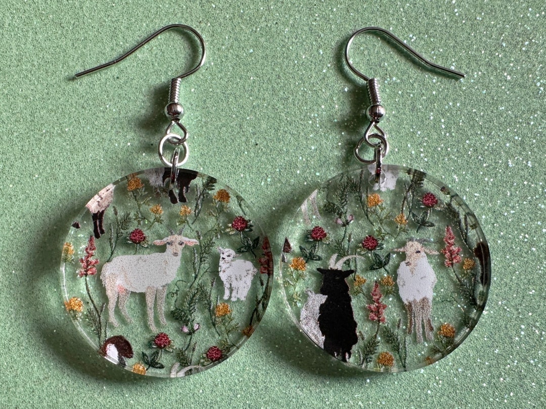 Goat Earrings Laser Cut Acrylic Goats, Baby Goats, Kids, Farm, Animals
