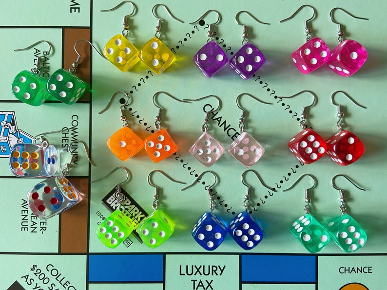 Dice Game Earrings Board Game Game Night Casino Gifts for Etsy