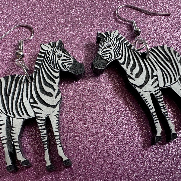 Zebra Earrings Etsy