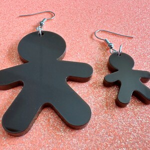 Gingerbread Christmas Earrings: Dark Brown Laser Cut Acrylic Pastries, Gingerbread Man, Baking, Cookies, Dessert, Gifts for Her/Him/Them