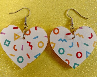 Retro Pettern Earrings: Laser Cut Acrylic Earrings, Colorful, Fun, Old School, Shapes, Colors, Patterns, Unique, Best Gifts for Her/Him/Them