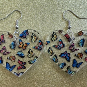Colorful Butterfly Earrings: Laser Cut Acrylic Butterflies, Summer, Monarch, Blue Morpho, Fly, Insects, Bugs, Best Gifts for Her/Him/Them