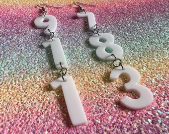 Custom Number Earrings: Laser Cut Numbers, Names, Math Teacher Gift, Anniversary, Gifts for Her/Him/Them