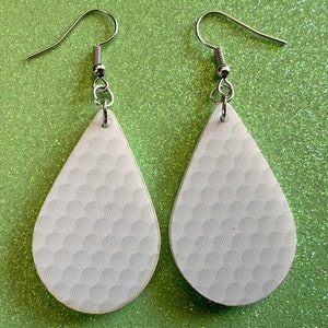 Golf Earrings: Laser Cut Acrylic Golf Print Earrings, Sports, Golfer, Golfing, Golf Balls, Retirement, Sport, Best Gifts for Her/Him/Them
