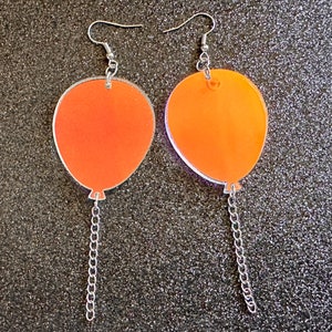 Iridescent Balloon Earrings: Laser Cut Acrylic Balloons, Party, Celebrate, Helium, Birthday, Best Gifts for Her/Him/Them