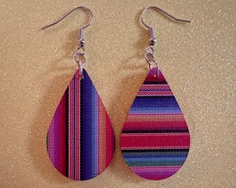 Textile Earrings: Laser Cut Acrylic Fabric Earrings, Hobby, Crafter, Crafts, Seamstress, Sewing, Designer, Art, Best Gifts for Her/Him/Them