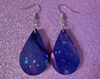 Jellyfish Earrings: Laser Cut Acrylic Jellyfish Design, Fish, Blue, Pink Jellyfish, Animals, Fish, Aquarium, Best Gifts for Her/Him/Them