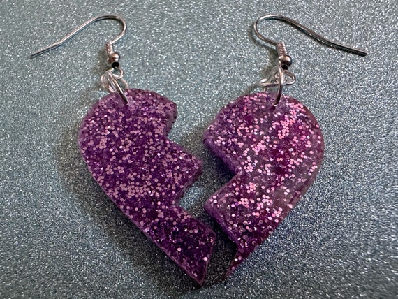 Broken heart earrings clearance