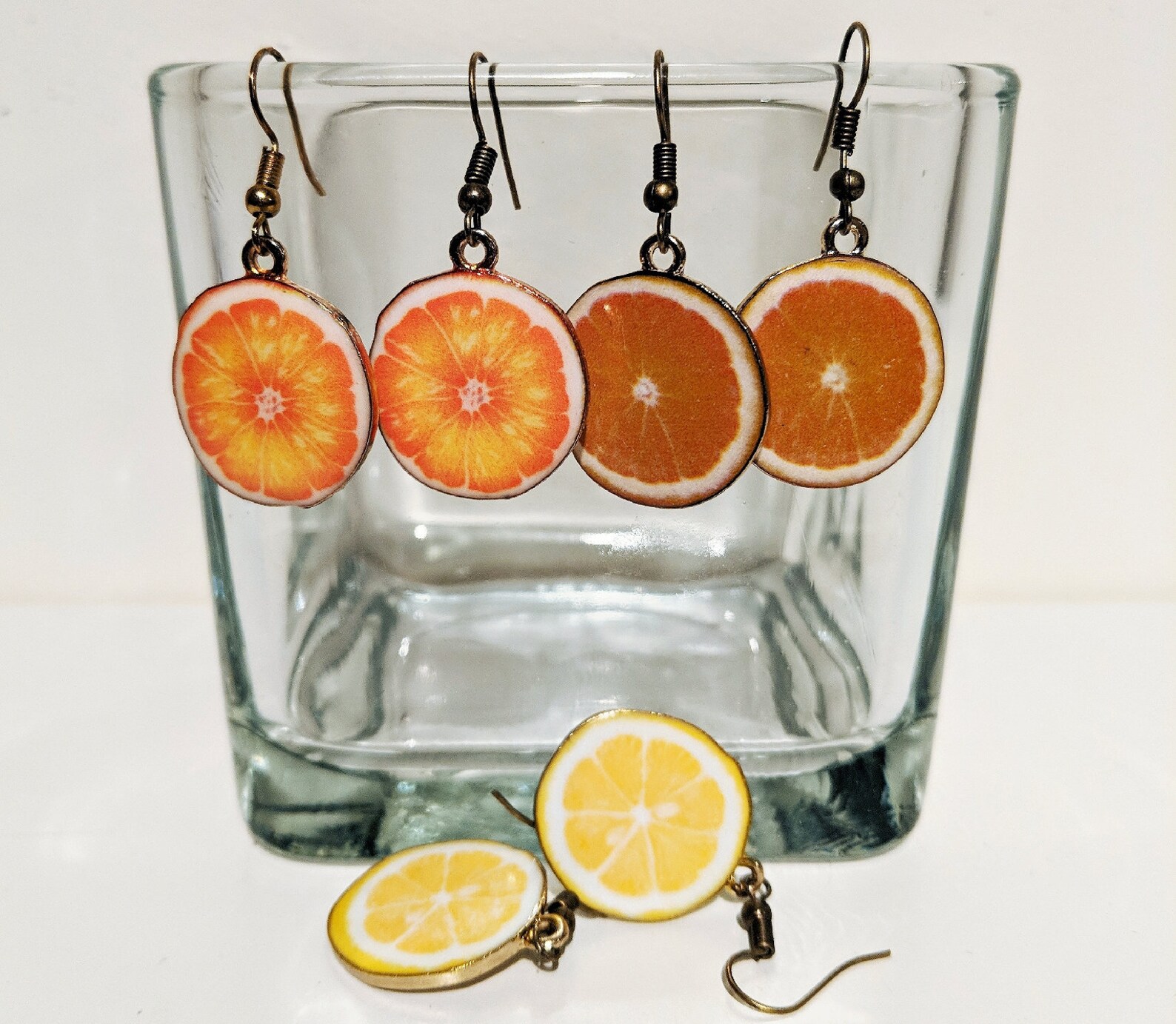 Lemon & Orange Earrings Fruit Lemons Oranges Summer Vibes Etsy