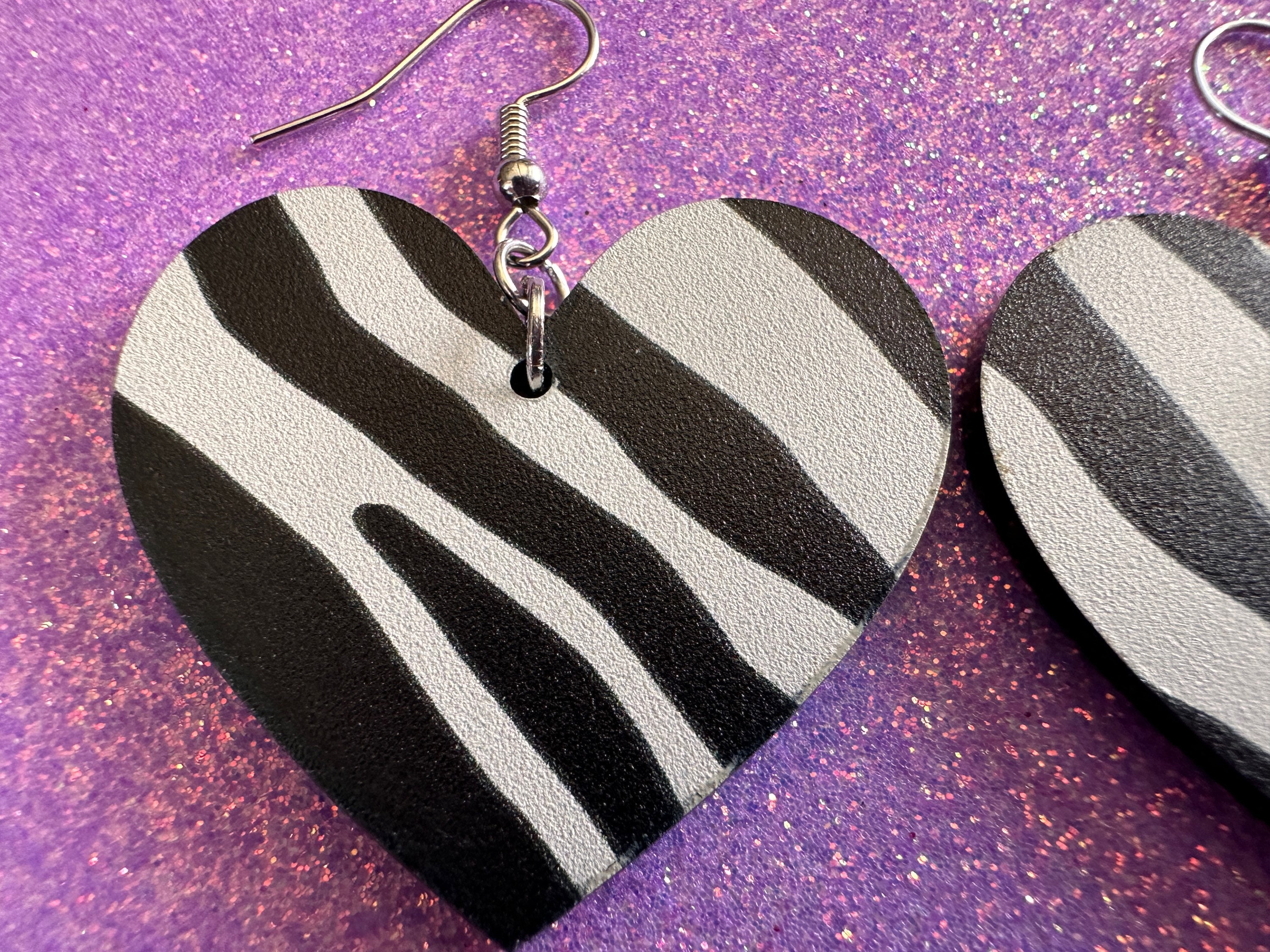 Zebra Printearrings: Laser Cut Acrylic Animal Print, Safari, Zebras ...