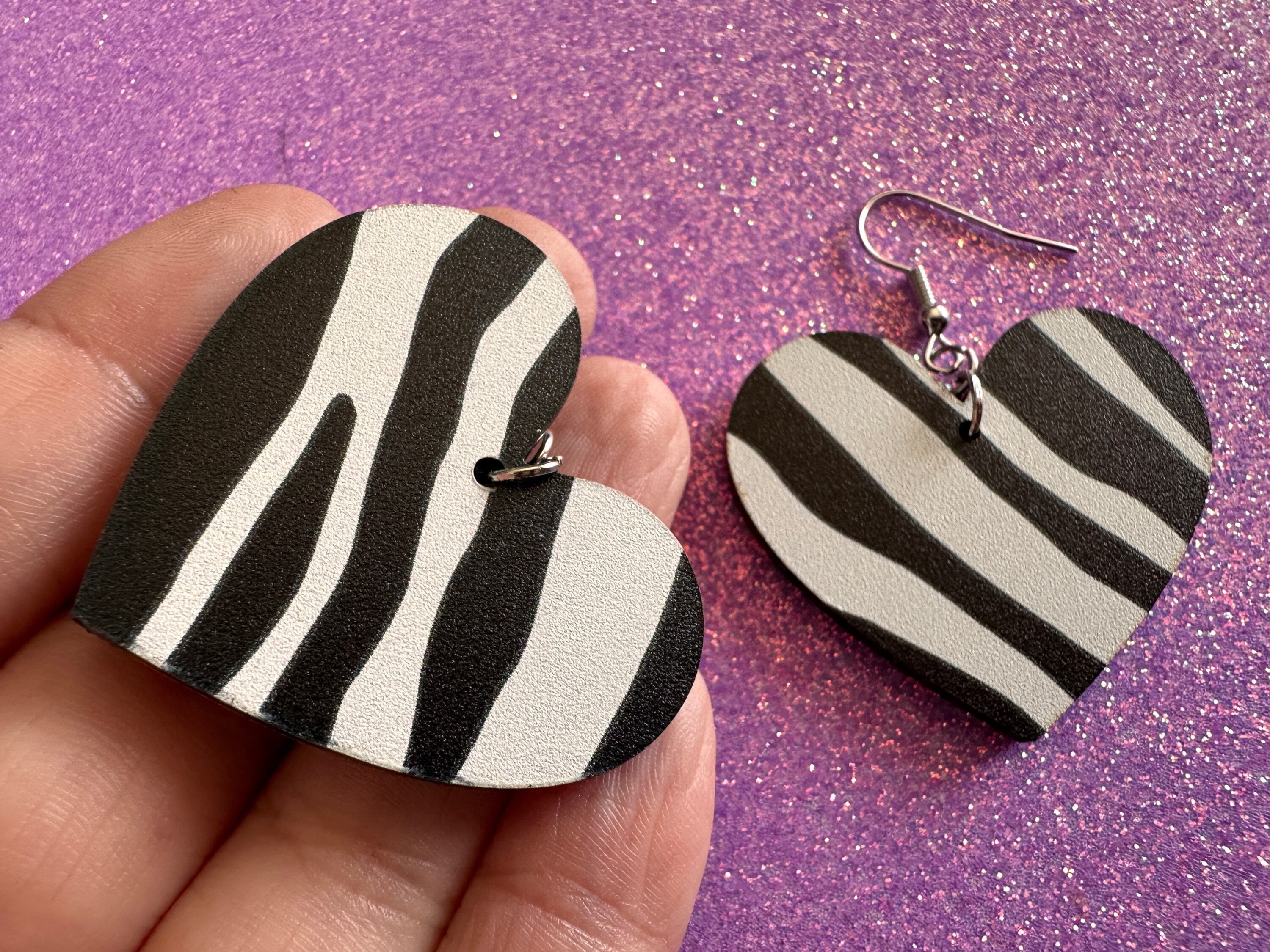 Zebra Printearrings: Laser Cut Acrylic Animal Print, Safari, Zebras ...