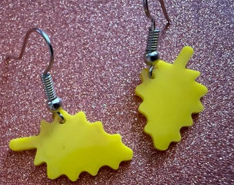 Mini Herbst Blatt Ohrringe: Laser geschnittene Acryl Blätter, Herbstfarben, gelbe Blätter, Halloween, Herbstlaub, beste Geschenke für Sie / Ihn / Sie