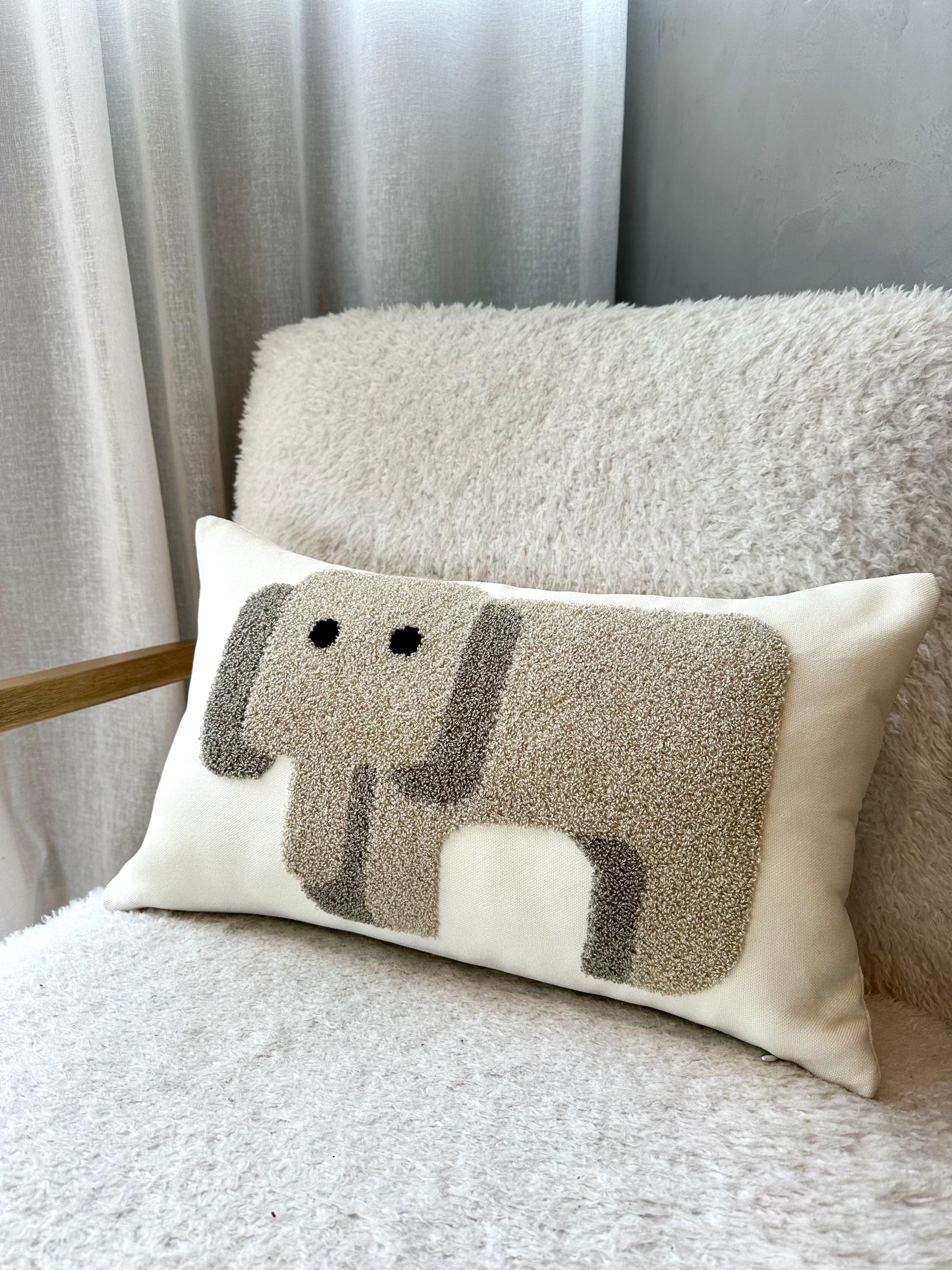 Whimsical Elephant Pillow Cover for Gender Neutral Nurseries – Ideal Baby Shower Present, Safari Nursery Decor, Kid Pillow