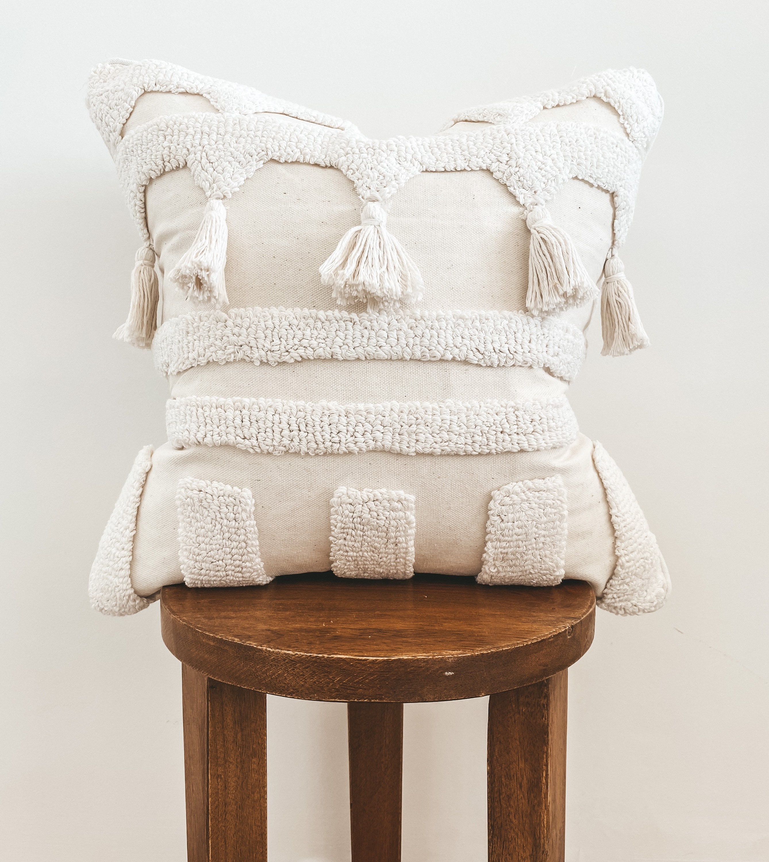 Off White Bohemian Pillow Cover White Boho Pillow Cover Etsy Canada