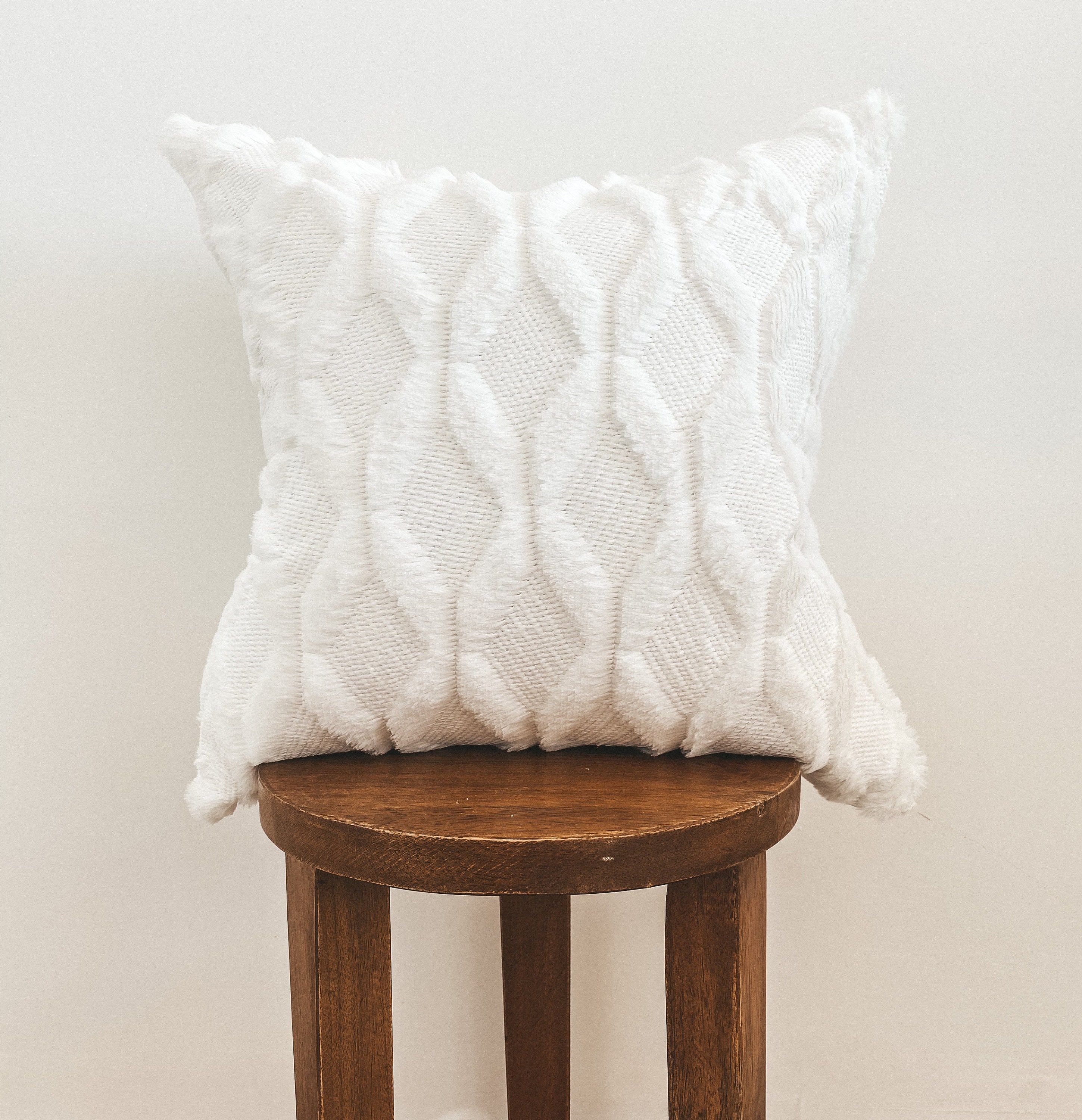 white fur throw pillows