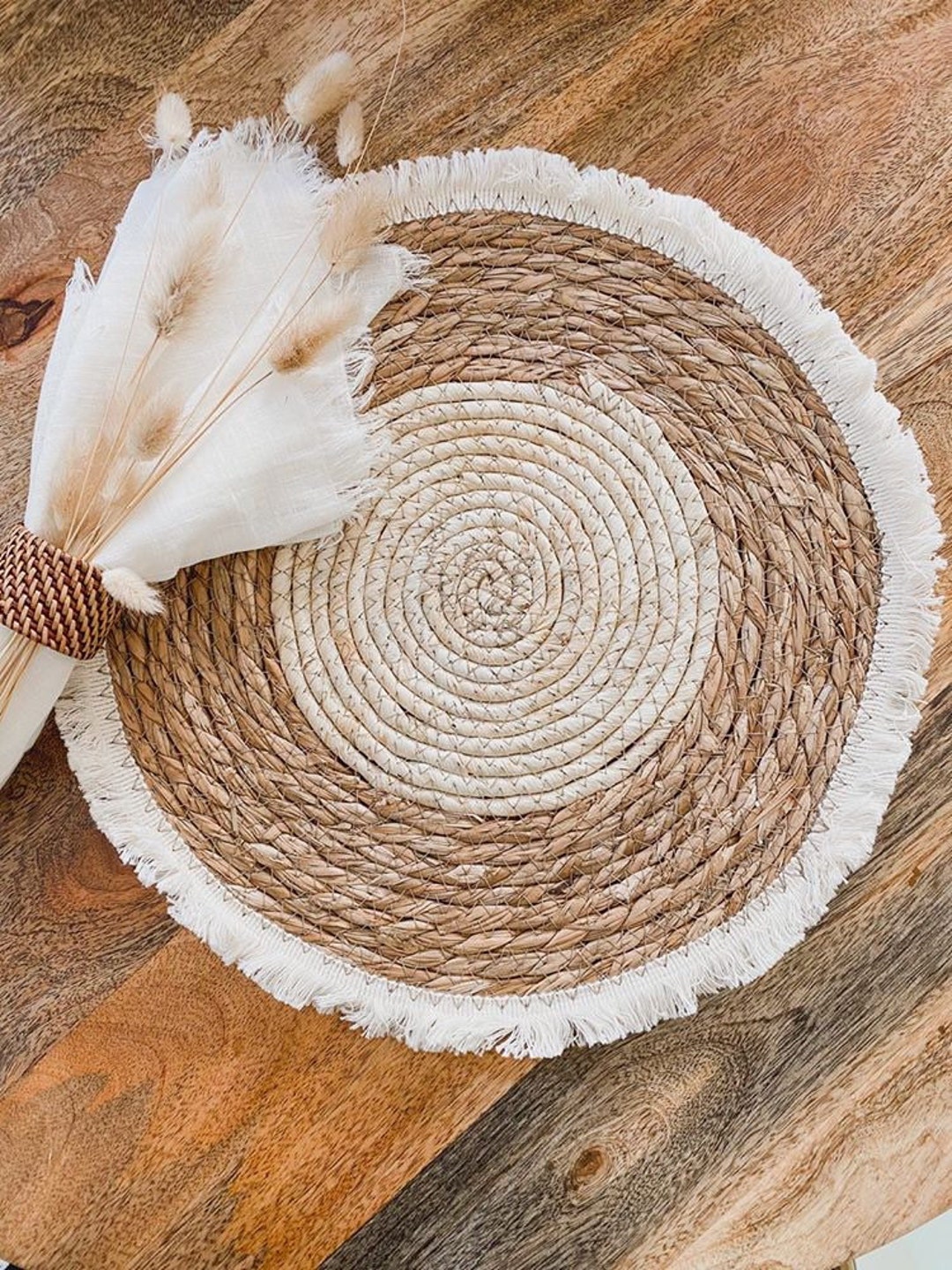 Boho Fringe Placemats Bohemian Placemats Fringe Placemats Etsy