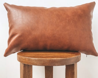 genuine leather pillows