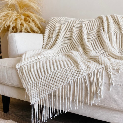 PREORDER Cream Throw Blanket Ivory Throw Blanket White Etsy